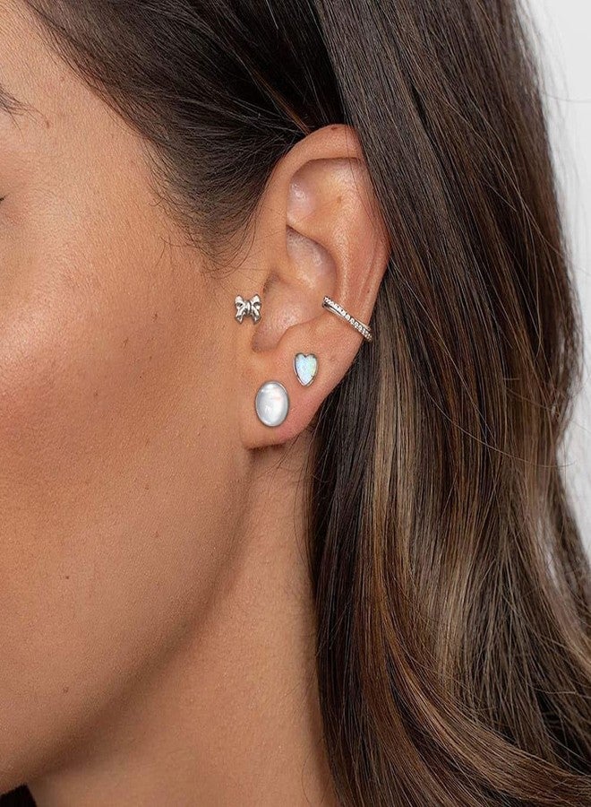 Earblity 2Pairs 6mm Surgical Stainless Steel Stretching Kit with 2 Cute Tops Tunnels Plugs Expander Body Piercing Jewelry Set 14G-00G Silver - Image 3